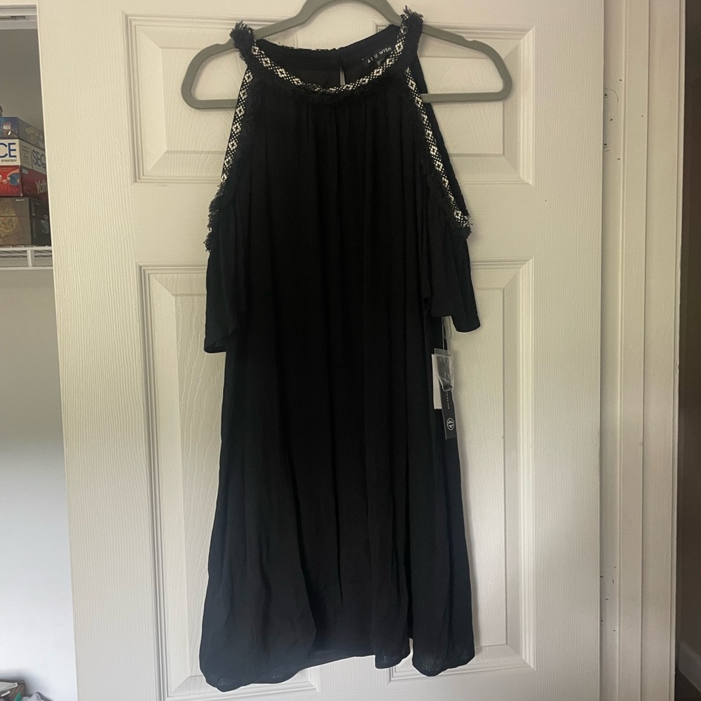 Black dress with cold shoulder
